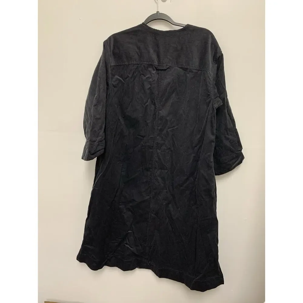TOAST Cord Tunic Dress Black Grey Corduroy Wale Cotton Large - Picture 3 of 3